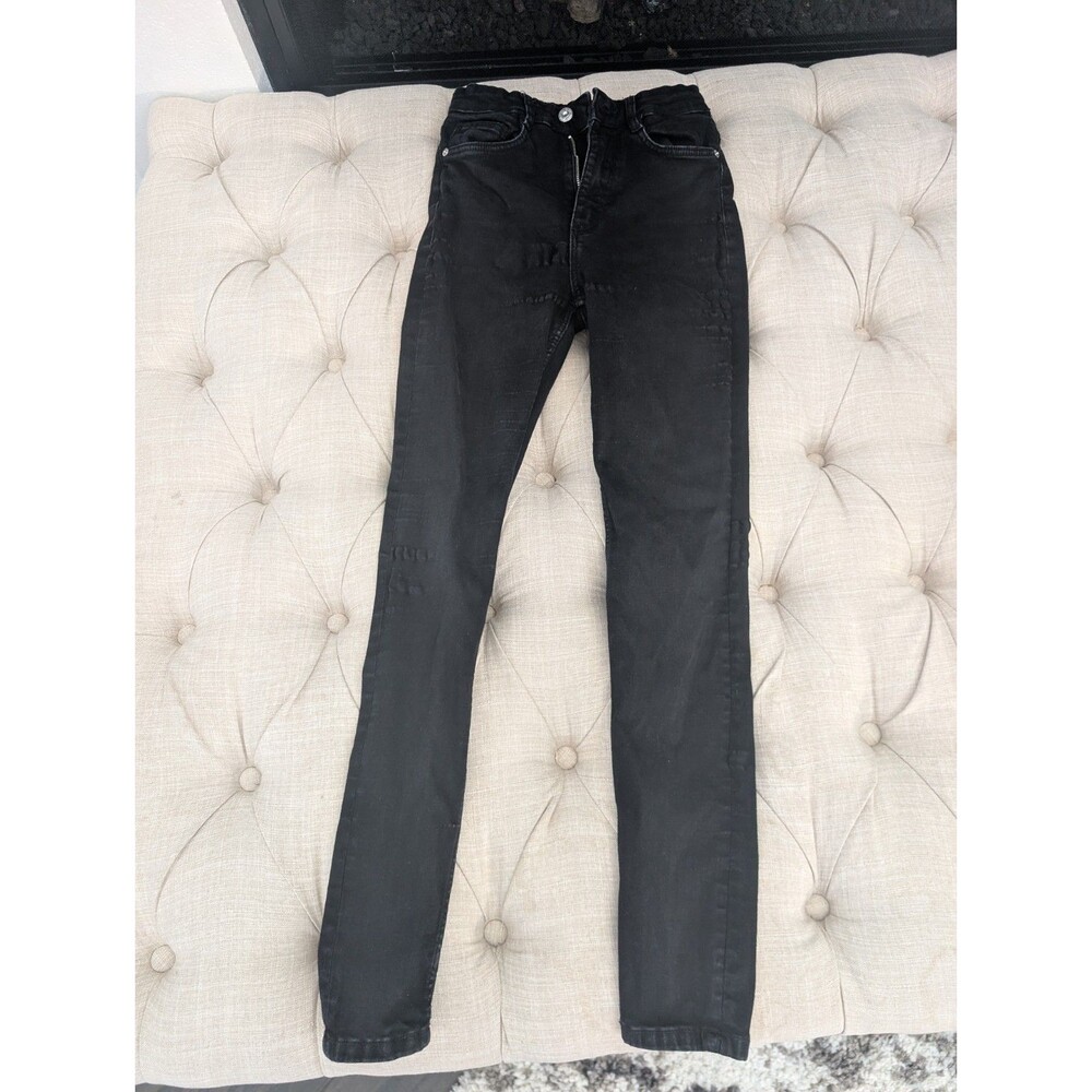 Zara Women's Moon Black Skinny Slim Fit Jeans  Ripple Effect Size US 4, EU 36